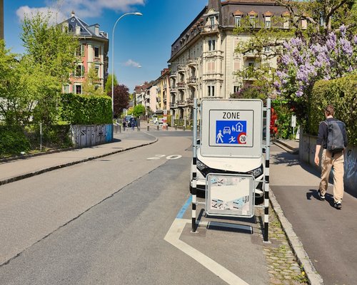 Walking in a safe urban neighborhood